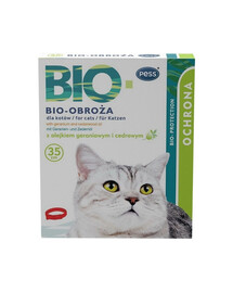 PESS Bio-obojok na starostlivosť a ochranu s pelargóniom a cédrovým olejom pre mačky 35 cm