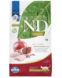 FARMINA N&D Prime Adult Cat Neutered Chicken&Pomegranate 300g kuracie mäso s plodmi granátového jablka pre dospelé kastrované mačky