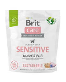 CARE Dog Sustainable Sensitive fish insekt dla dorosłych psów z rybami i insektami 1 kg