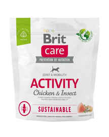 CARE Dog Sustainable Activity chicken insekt dla aktywnych dorosłych psów z kurczakiem i insektami 1kg
