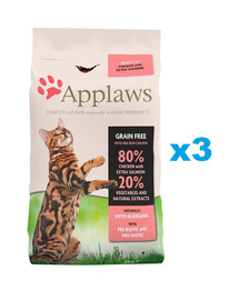 APPLAWS Cat Adult Chicken with Extra Salmon 6 kg (3x2 kg)