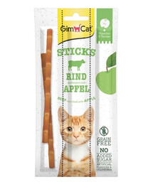 GIMCAT Sticks Beef & Apple 3 ks Tyčinky s hovädzím mäsom a jablkom