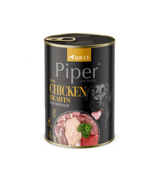 PIPER Dog Kuracie srdcia so špenátom 400 g
