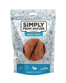 SIMPLY FROM NATURE Králičie stripsy s mrkvou pre psov 80 g