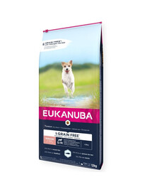 EUKANUBA Grain Free Senior Small/medium ocean fish 12 kg bohaté na oceánske ryby