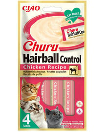 INABA Cat Churu Hairball Chicken 4x14 g