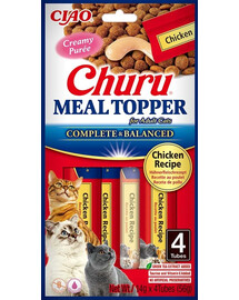 INABA Meal Topper Chicken 4x14 g krémový kurací doplnok do krmiva pre mačky