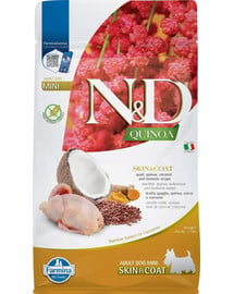 N&D Quinoa Skin&Coat Mini Przepiórka & Kokos dla psów małych ras 800 g