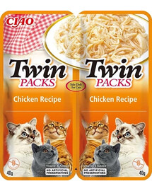 INABA Twin Kuracie mäso vo vývare pre mačky 2x40 g