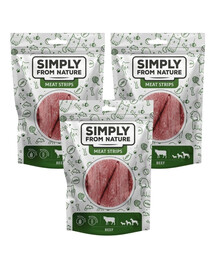 SIMPLY FROM NATURE Meat Strips Hovädzie stripsy pre psov 3x80 g
