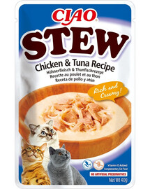 INABA CIAO Stew Kuracie mäso a tuniakový guláš pre mačky 40 g