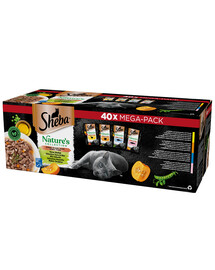 SHEBA Nature’s Collection Výber príchutí vlhkého kompletného krmiva pre dospelé mačky 40x85g