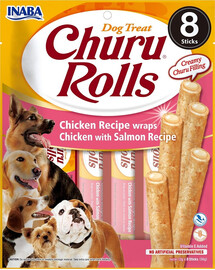 INABA Churu Rolls kuracie s lososom 8x12g