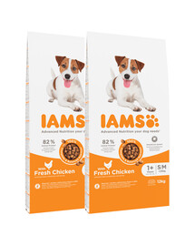 IAMS ProActive Health Granule pre dospelých psov malých a stredných plemien s kuracím mäsom 24 kg (2 x 12 kg)