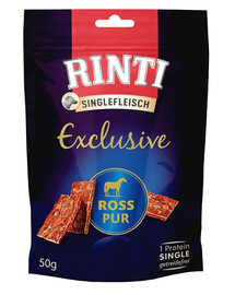 RINTI Singlefleisch Exclusive Snack 50 g Konské mäso