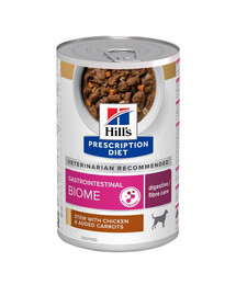 HILL'S Prescription Diet Canine Gastrointestinal Biome Digestive Care Stew s kuracím mäsom a mrkvou 354 g v konzerve