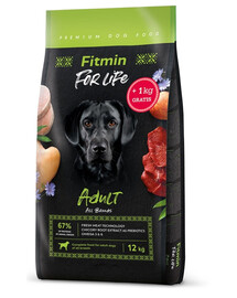 FITMIN Dog For Life Adult 12 kg + 1 kg  ZADARMO