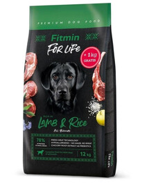 FITMIN dog For Life Lamb & Rice 12 kg + 1 kg ZADARMO
