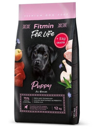 FITMIN Dog For Life Puppy 12 kg + 1 kg ZADARMO