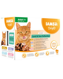 IAMS Delights Adult All Breeds Land & Sea In Gravy 12X85 g