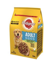 PEDIGREE Adult 3x2,6 kg s kuracím mäsom a zeleninou suché kompletné krmivo pre dospelé psy