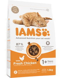 IAMS for Vitality Granule pre dospelé mačky s kuracím mäsom 1,5 kg