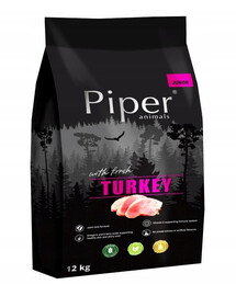 PIPER Junior Suché krmivo pre psov s morčacím mäsom 12 kg