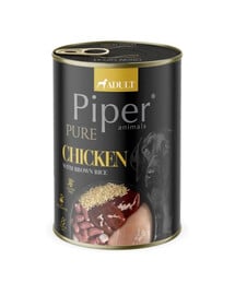 PIPER Pure kuracie mäso s hnedou ryžou 400g mokré krmivo pre psov