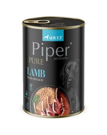 PIPER Pure jahňacie so špenátom 400g vlhké krmivo pre psov