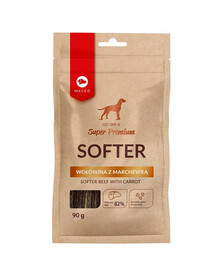 MACED Super Premium Softer Pochúťka pre psov s hovädzím mäsom a mrkvou 90g
