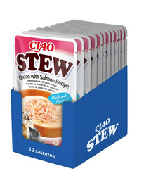 INABA CIAO Dusený kura a losos 12x40g
