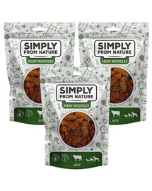 SIMPLY FROM NATURE Meat Noodles Hovädzie rolky pre psov 3x80 g