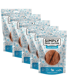 SIMPLY FROM NATURE Meat Strips Králičie stripsy s mrkvou pre psov 5x80 g