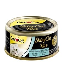 GIMCAT Shiny Cat Filet Chicken&Tuna 70g kuracie mäso a tuniak vo vývare