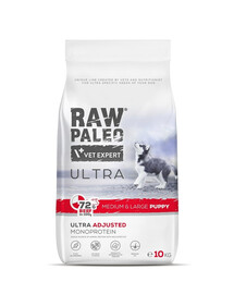 RAW PALEO Ultra Beef Medium&Large Puppy 10kg pre šteňatá stredných a veľkých plemien hovädzie mäso