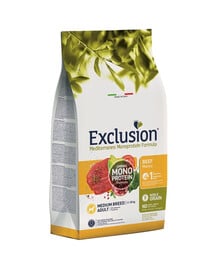 EXCLUSION MonoProtein Noble Grain medium breeds dogs hovädzie krmivo pre psy stredných plemien 12 kg