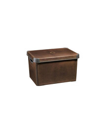 CURVER Deco Stockholm L Leather Box s koženým vekom
