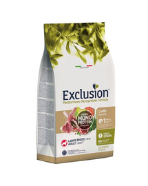 EXCLUSION MonoProtein Noble Grain large breeds dogs krmivo pre psy veľkých plemien s jahňacím mäsom 12 kg