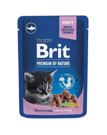 BRIT PREMIUM Pouch White Fish Kitten 24x100g s bielou rybou pre mačiatka