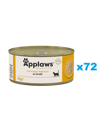 APPLAWS Cat Adult Chicken Breast in Broth kuracie prsia vo vývare 72x156 g