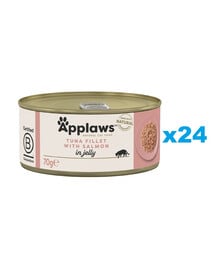 APPLAWS Cat Adult Tuna Fillet with Salmon in Jelly tuniak a losos v želé 24x70g