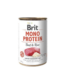 BRIT Mono Protein Beef & Rice 12x400 g monoproteínové hovädzie a ryžové krmivo