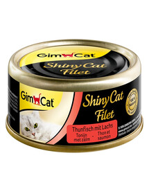 GIMCAT Shiny Cat Filet 70 g Tuniak a losos vo vývare