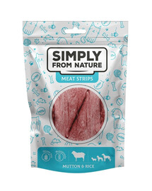 SIMPLY FROM NATURE Meat Strips Baranie stripsy s ryžou pre psov 80 g