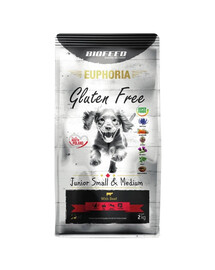 BIOFEED EUPHORIA Gluten Free s hovädzím mäsom pre šteňatá malých a stredných plemien 2 kg