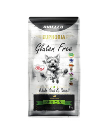 BIOFEED EUPHORIA Gluten Free s jahňacinou pre mini psov a malé plemená 2 kg