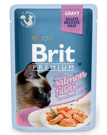 BRIT Premium Cat Delicate fillets in gravy Sterilised Salmon 24x85g