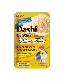INABA Cat Dashi Delights Delicate Flakes kuracie mäso a syr 40 g