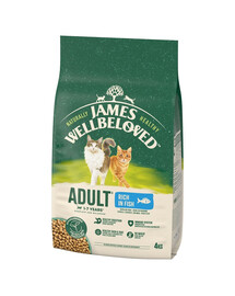 JAMES WELLBELOVED Adult 4 kg Kompletné krmivo pre dospelé mačky vo veku 1-7 rokov bohaté na ryby