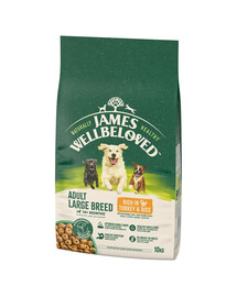 JAMES WELLBELOVED Adult 10 kg Kompletné krmivo pre dospelých psov veľkých plemien >14 mesiacov - 10 rokov bohaté na morku a ryžu